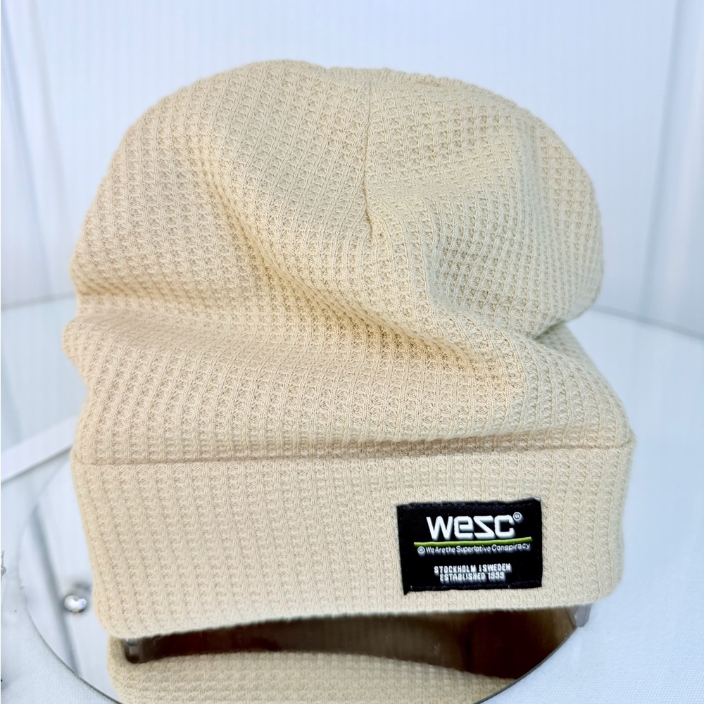 Wesc Cream Ribbed Beanie